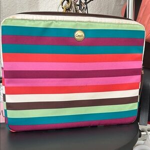 Coach Colorful Striped Laptop Bag